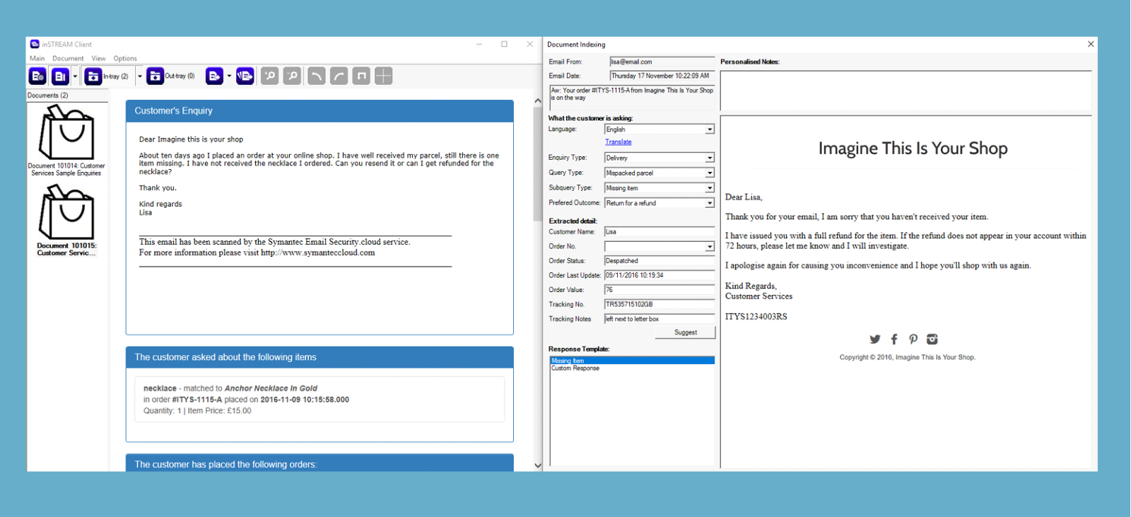 Automating the process of handling customer correspondence